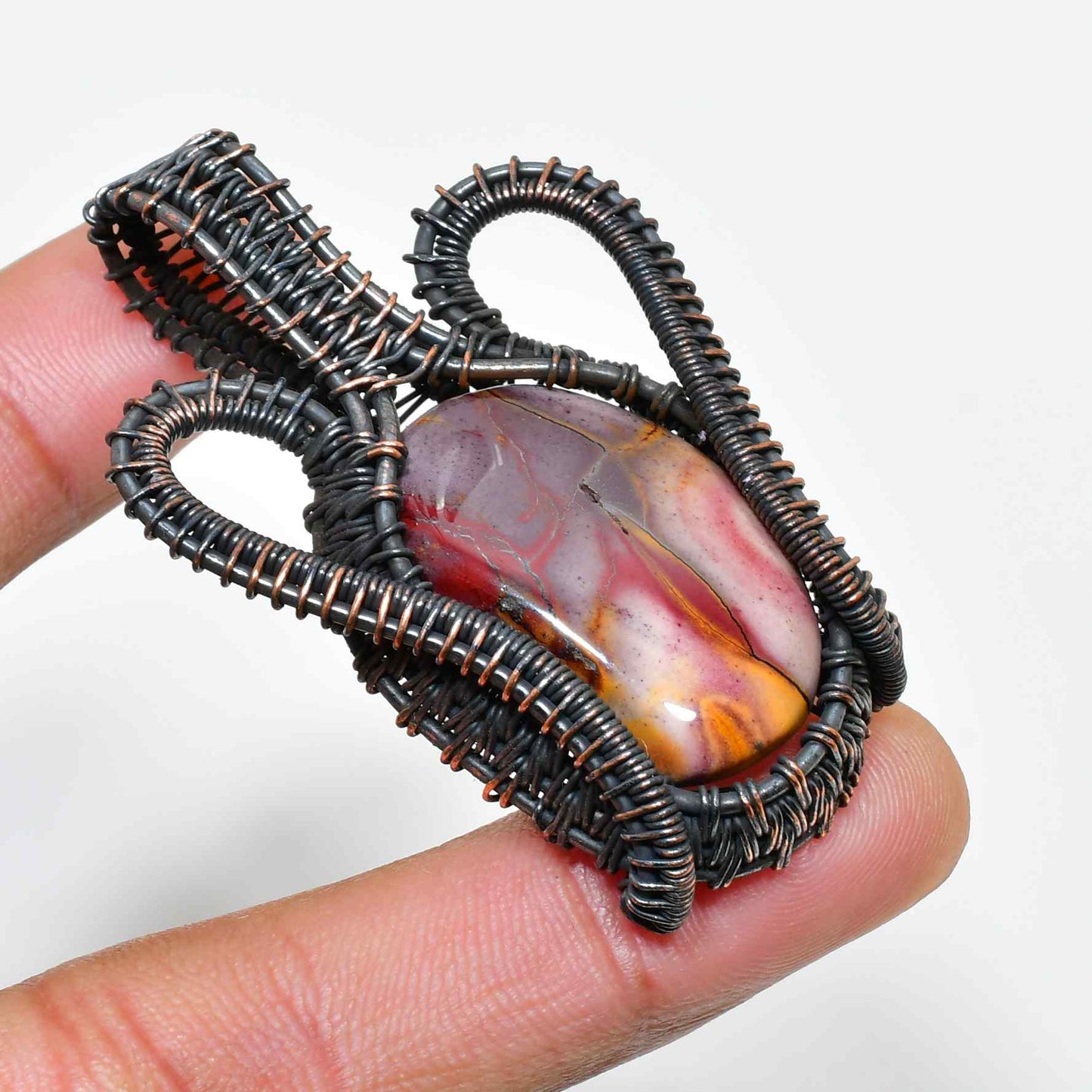 Terra’s Embrace – Oxidized Copper Agate Pendant