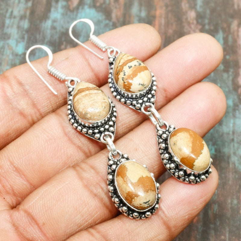 Earth’s Embrace – Jasper Sterling Silver Earrings
