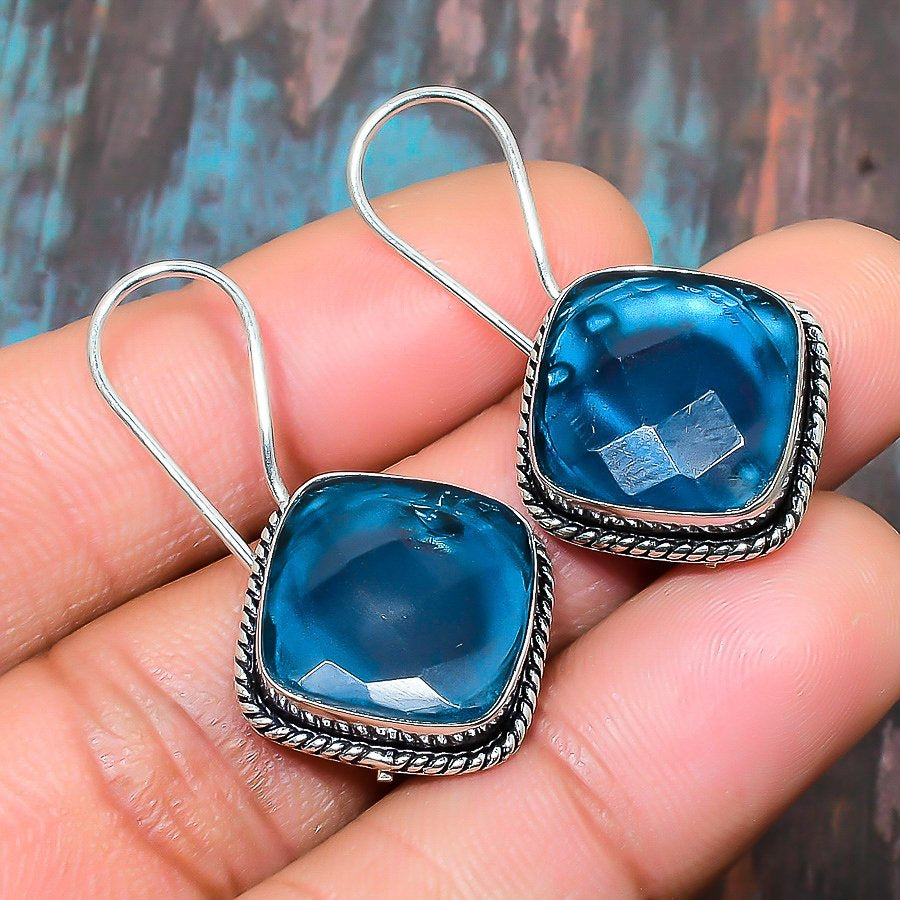 Azure Serenity – Blue Topaz & Sterling Silver Earrings