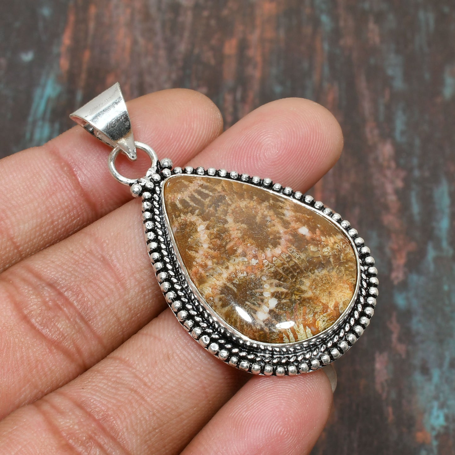 Earth’s Embrace – Ember Jasper Sterling Silver Pendant
