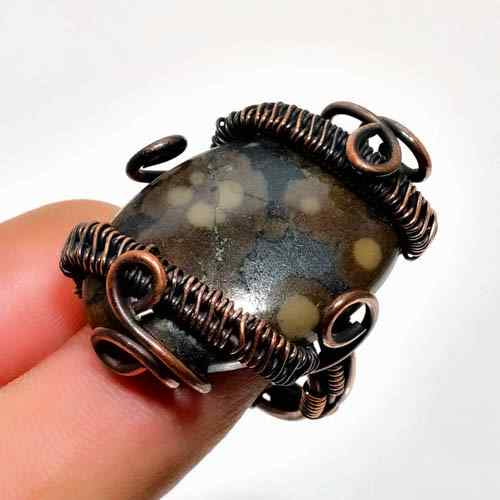 Terra’s Embrace – Copper Wrapped Gemstone Pendant