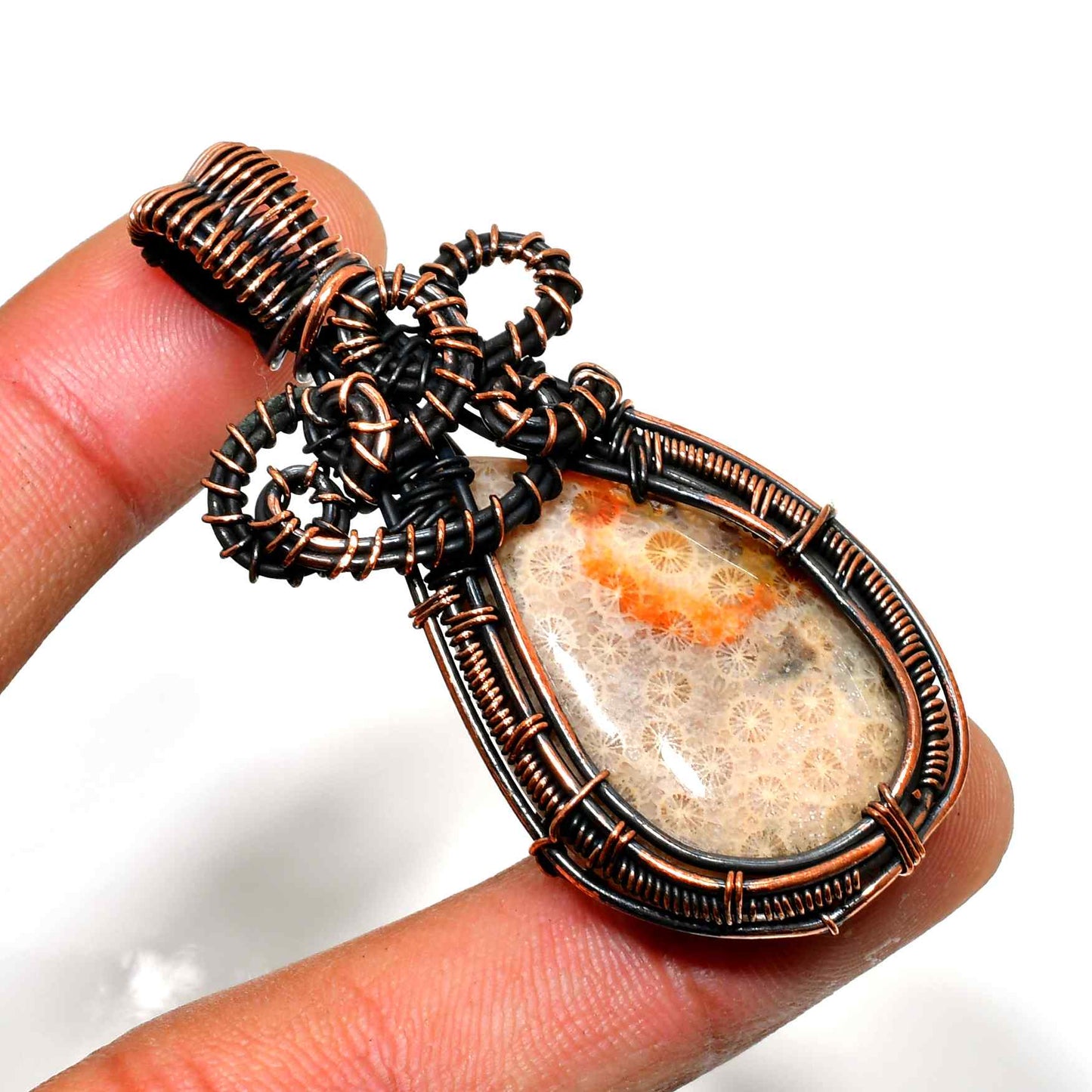 Aura’s Anchor – Grounding Gemstone Copper Pendant