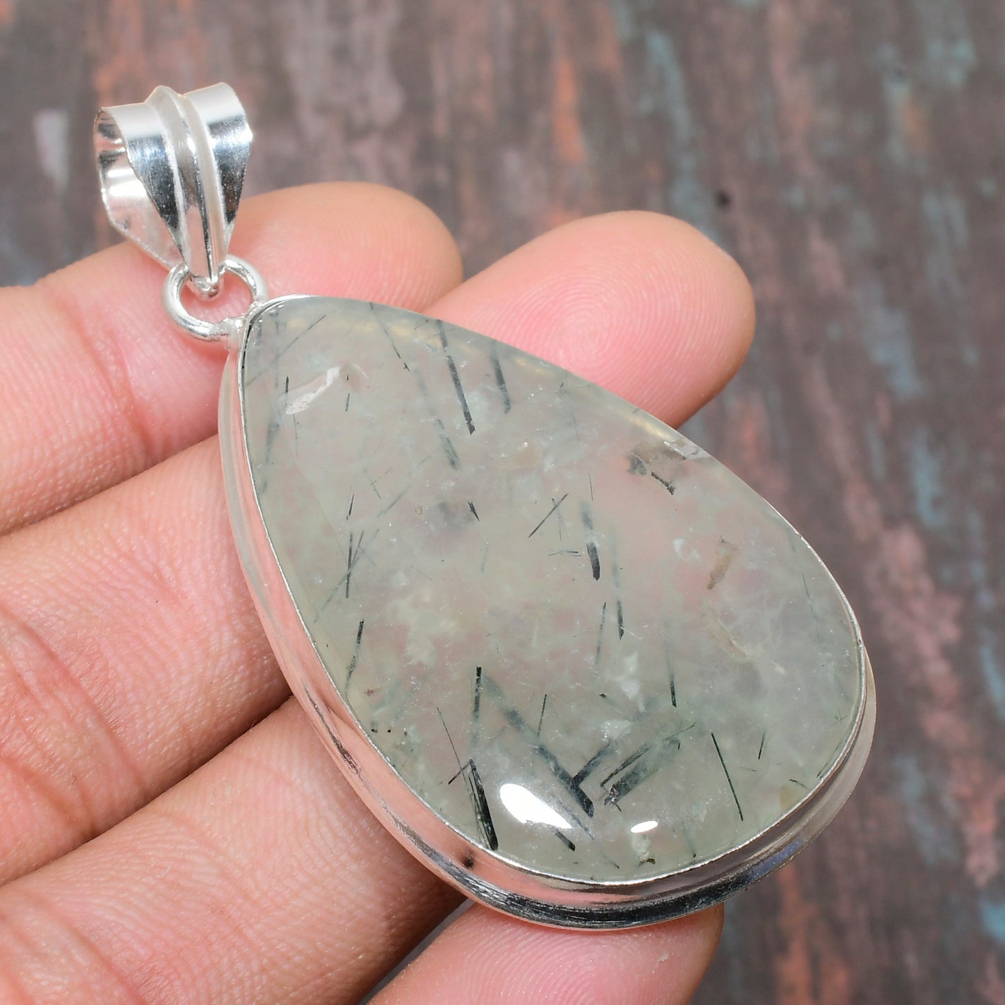 Aurora’s Dream – Tourmalinated Quartz Sterling Silver Pendant
