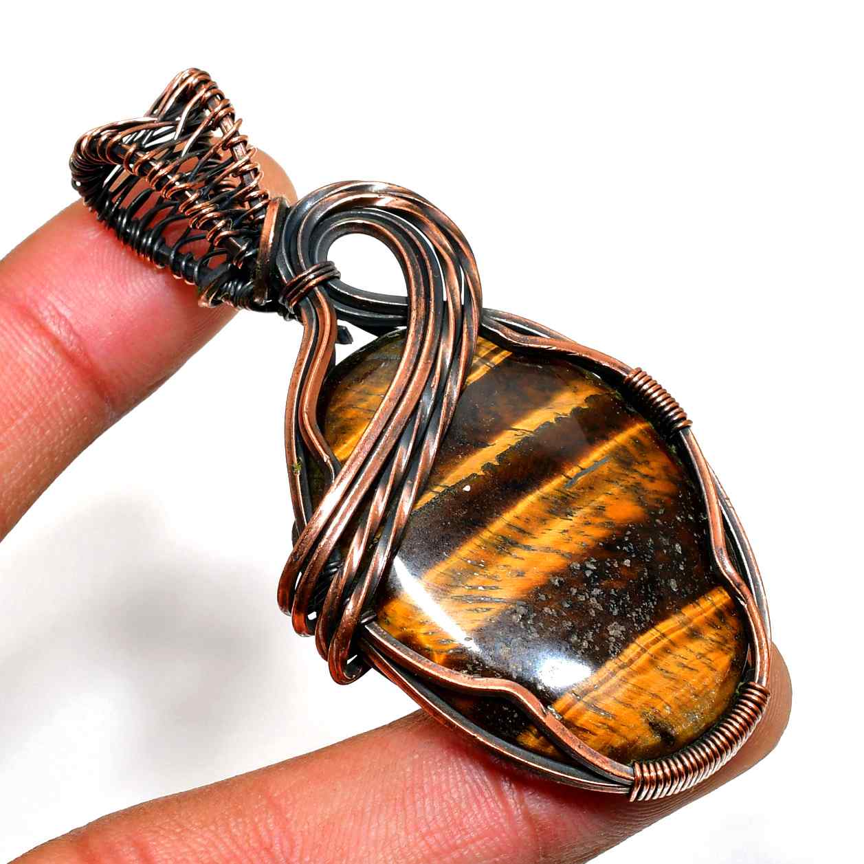 Lionheart’s Eye – Tiger’s Eye Copper Pendant