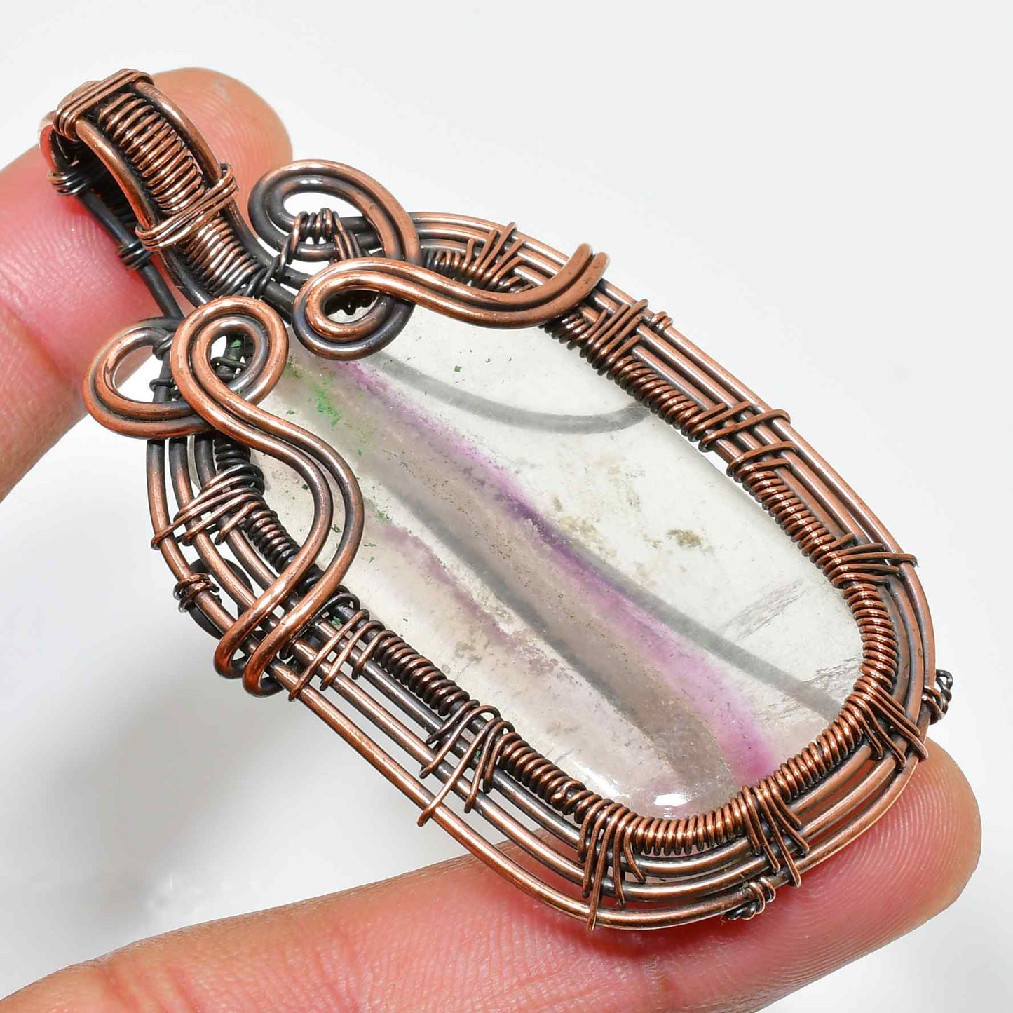 Cosmic Clarity – Quartz & Oxidized Copper Pendant