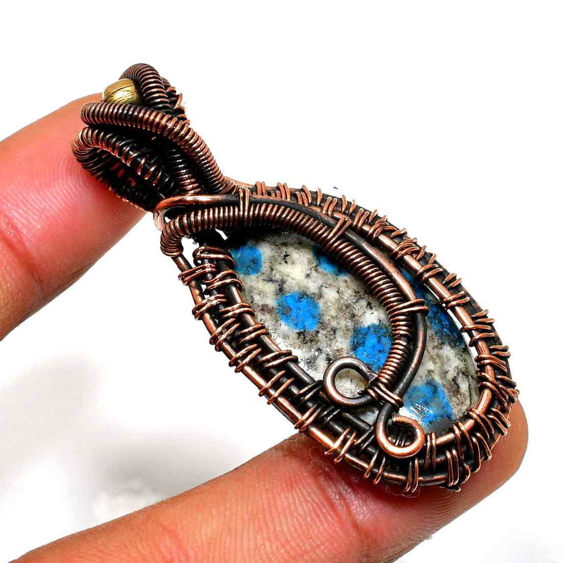 Whispering Depths – Lapis Lazuli Copper Pendant