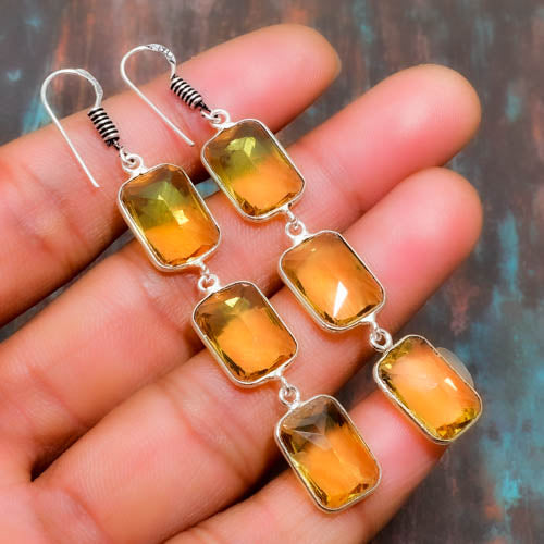 Golden Radiance – Citrine Sterling Silver Earrings