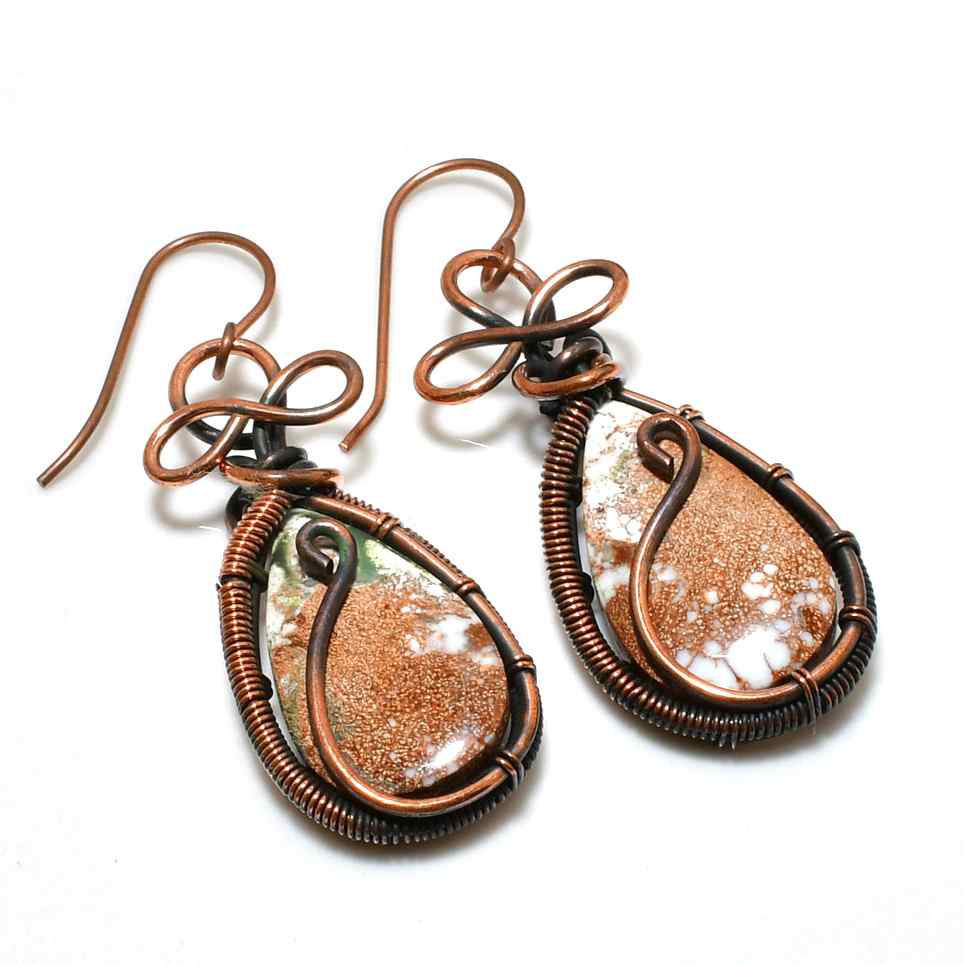 Gaia’s Balance – Copper & Natural Stone Earrings