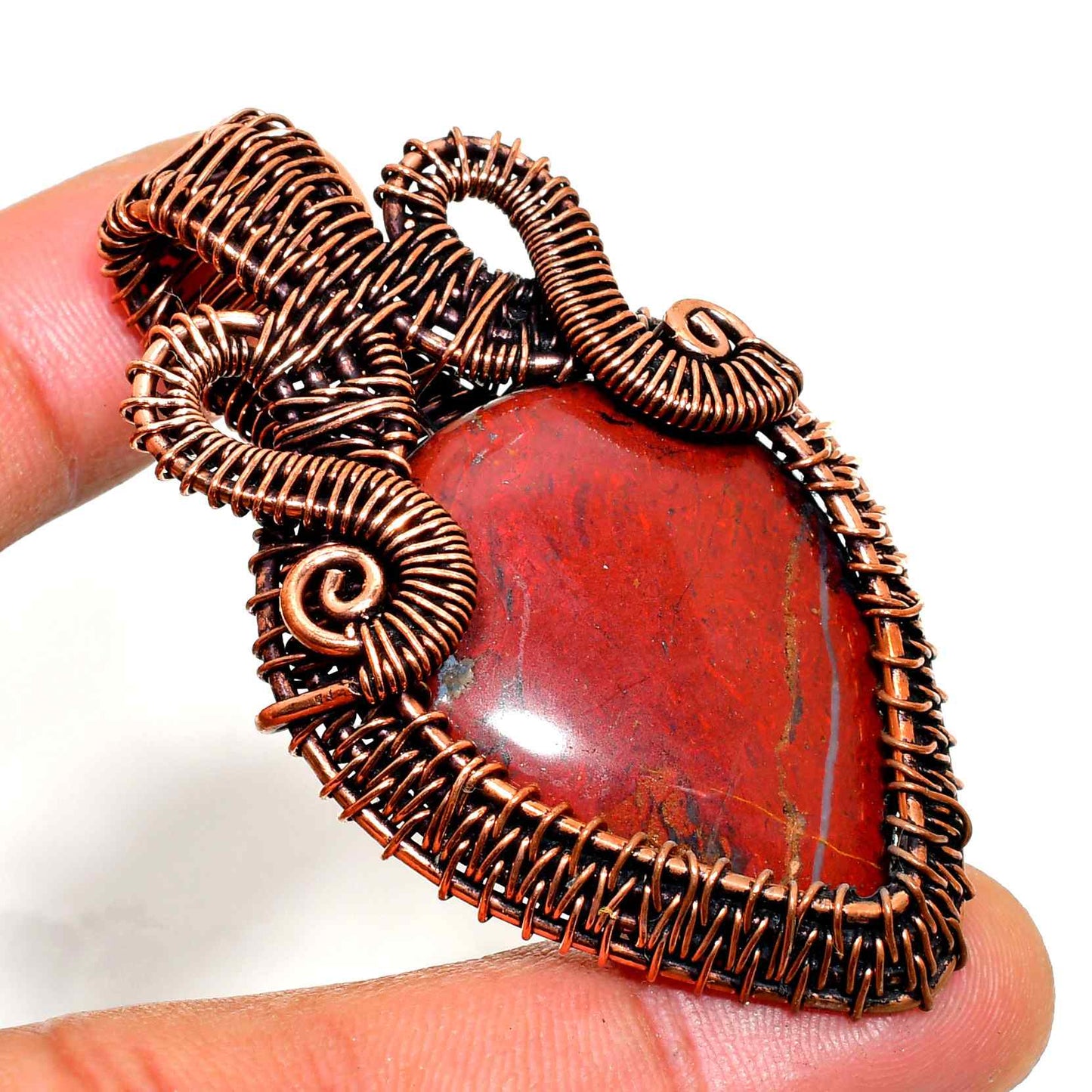 Earth’s Anchor – Red Jasper Copper Pendant