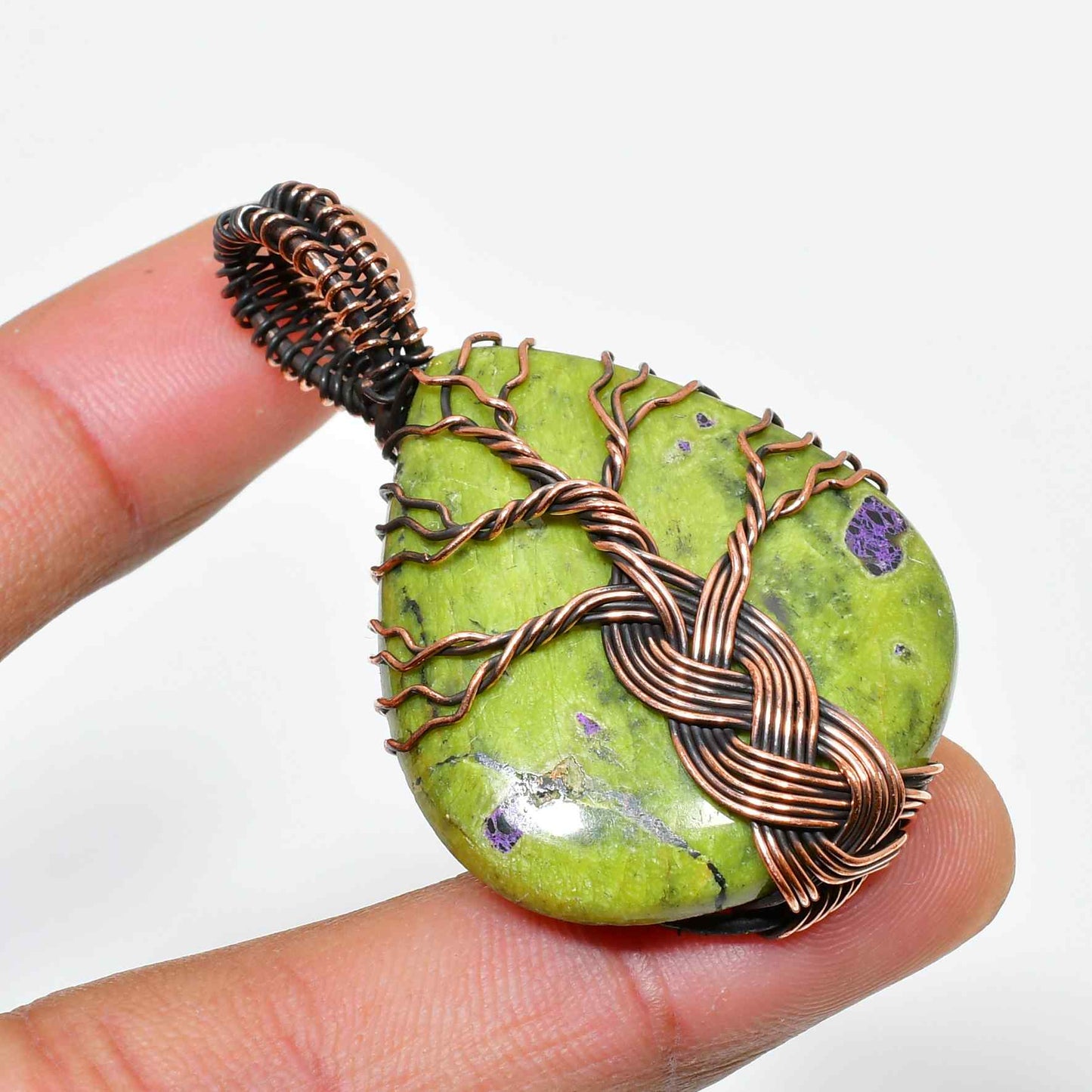 Gaia’s Embrace – Greenstone Copper Pendant