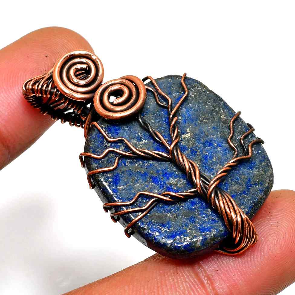Astral Arbor – Lapis Lazuli Copper Pendant