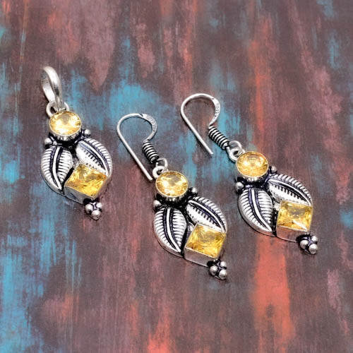Sunbeam Serenade – Citrine & Sterling Silver Set
