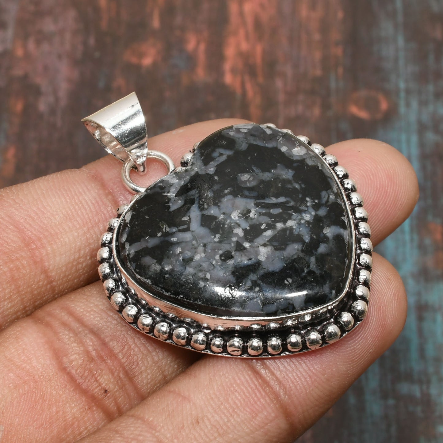 Guardian Heart – Black Tourmaline Sterling Silver Pendant