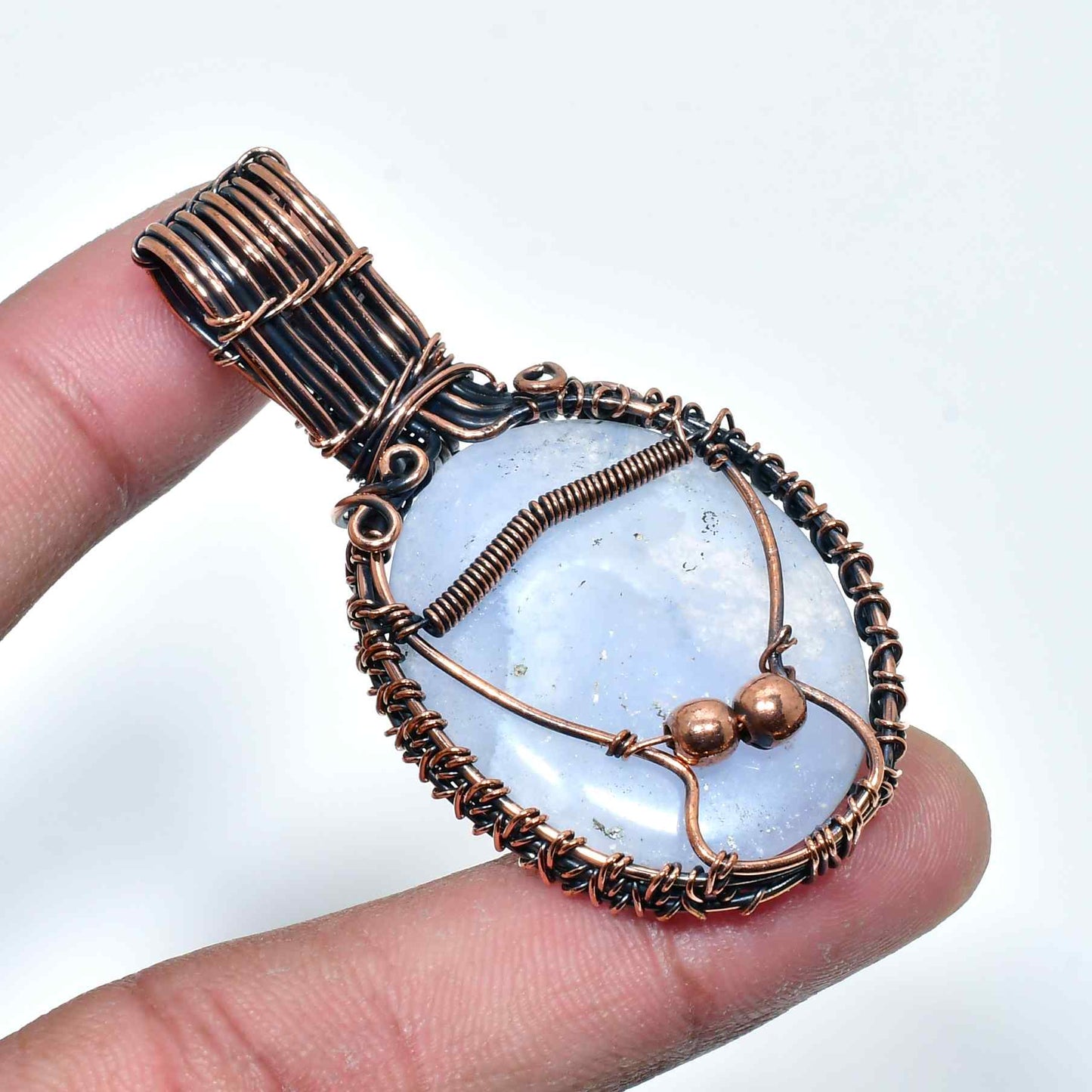 Celestial Embrace – Moonstone & Oxidized Copper Pendant