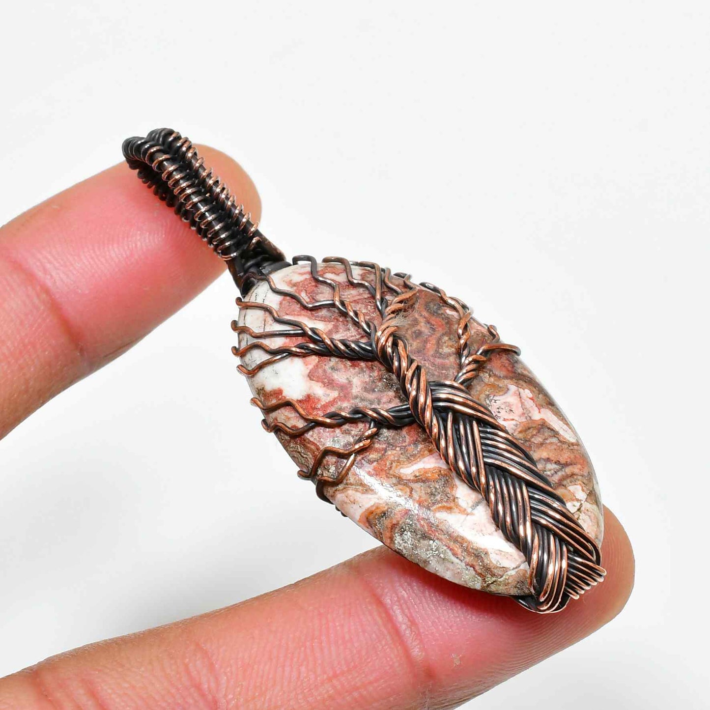 Terra’s Whisper – Copper & Natural Stone Pendant