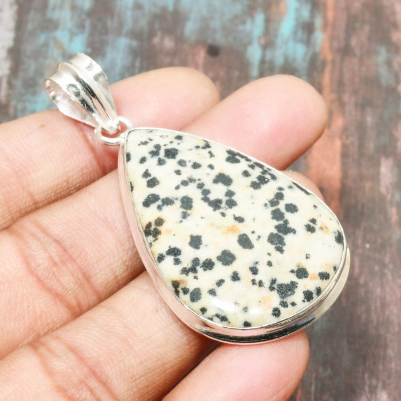 Speckled Serenity – Dalmation Jasper & Sterling Silver Pendant