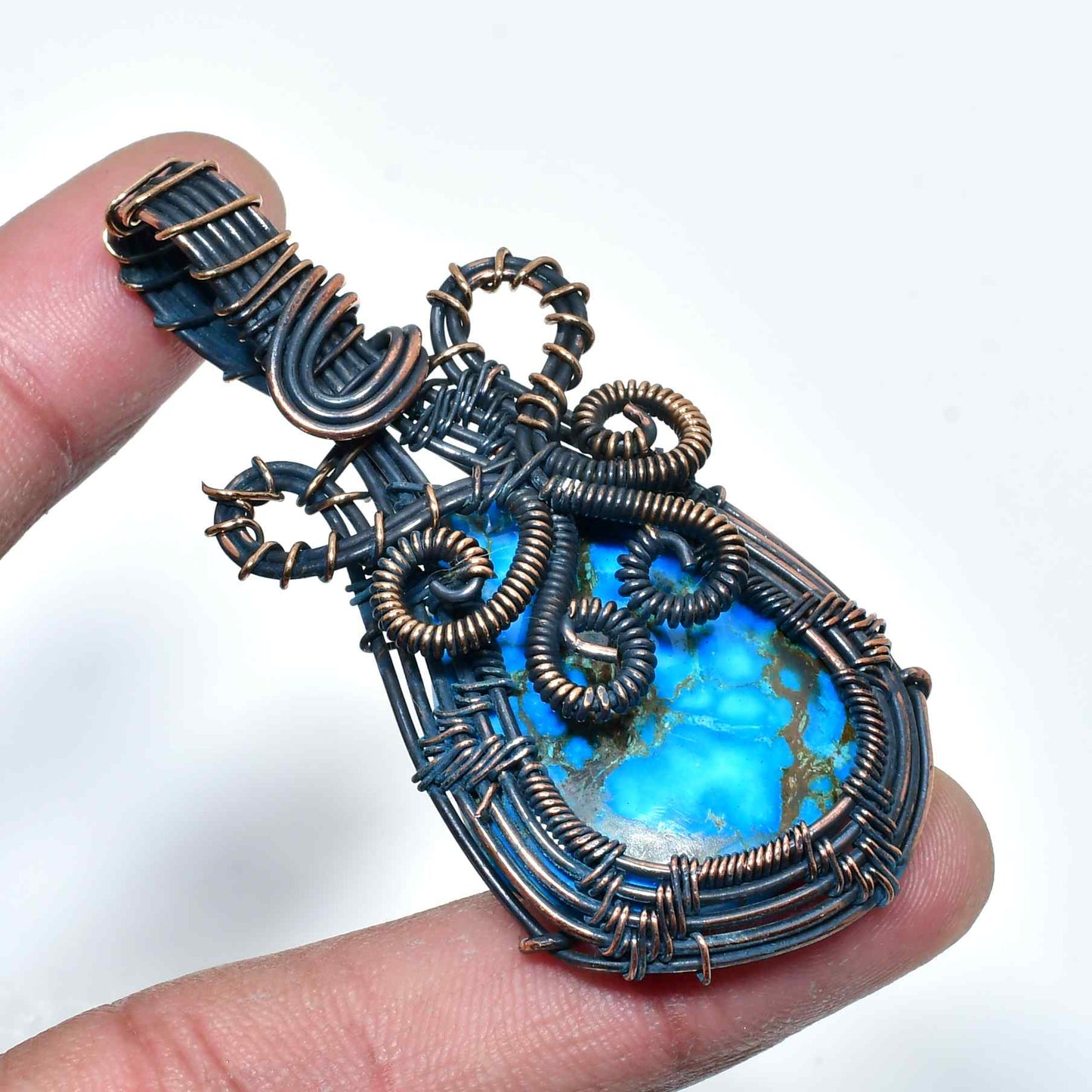 Celestial Whisper – Turquoise Copper Pendant