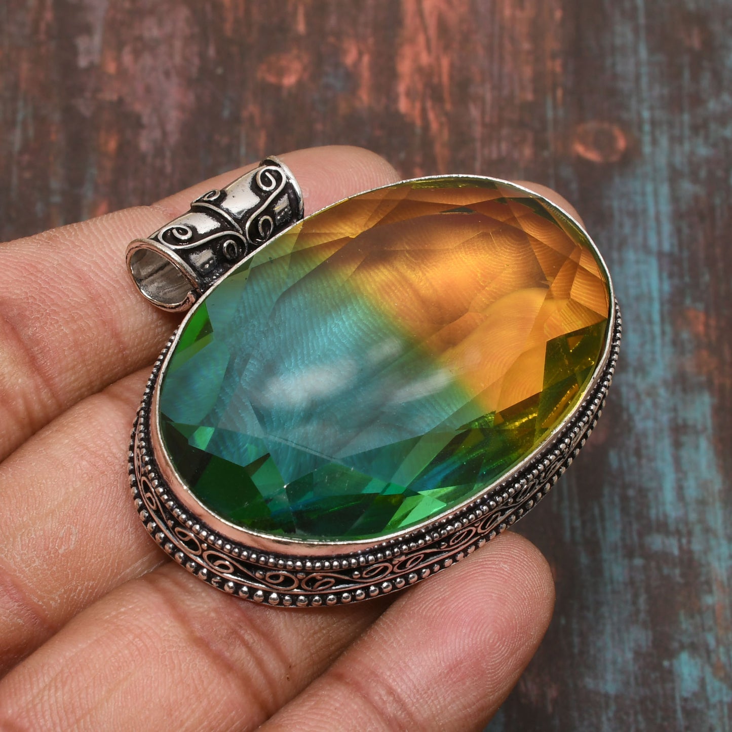 Ember’s Embrace – Fire Opal & Sterling Silver Pendant