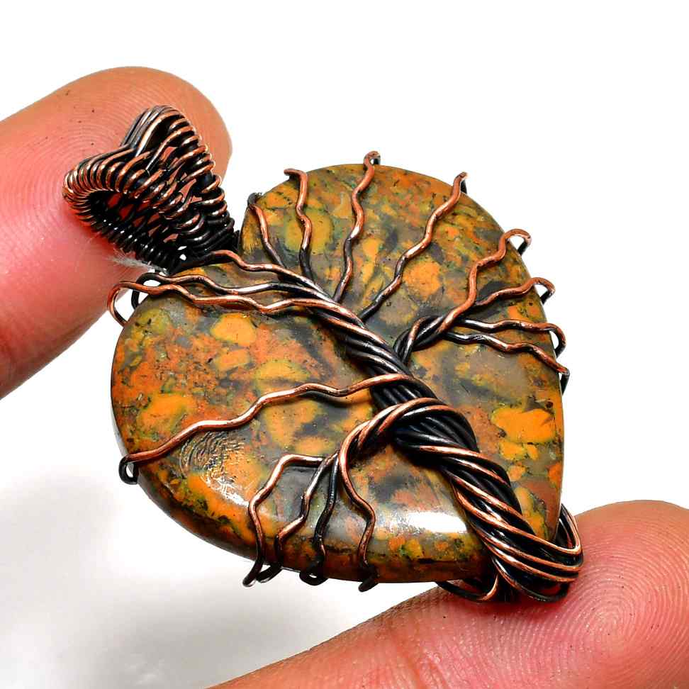 Earthly Heart – Jasper & Copper Pendant