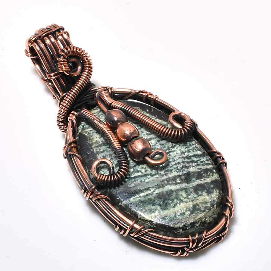 Gaia’s Embrace – Greenstone Copper Pendant