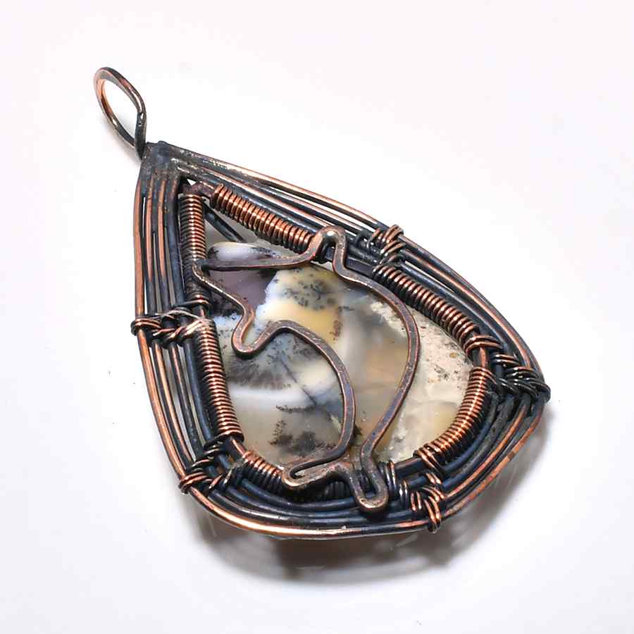 Dolphin’s Embrace – Agate Copper Pendant