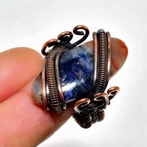 Ezra’s Veil – Amethyst & Oxidized Copper Pendant