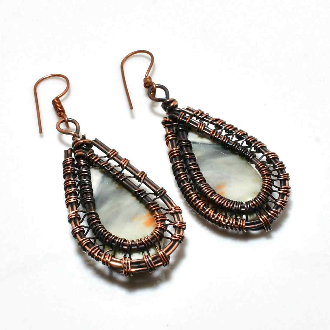 Gaia’s Embrace – Agate & Copper Earrings
