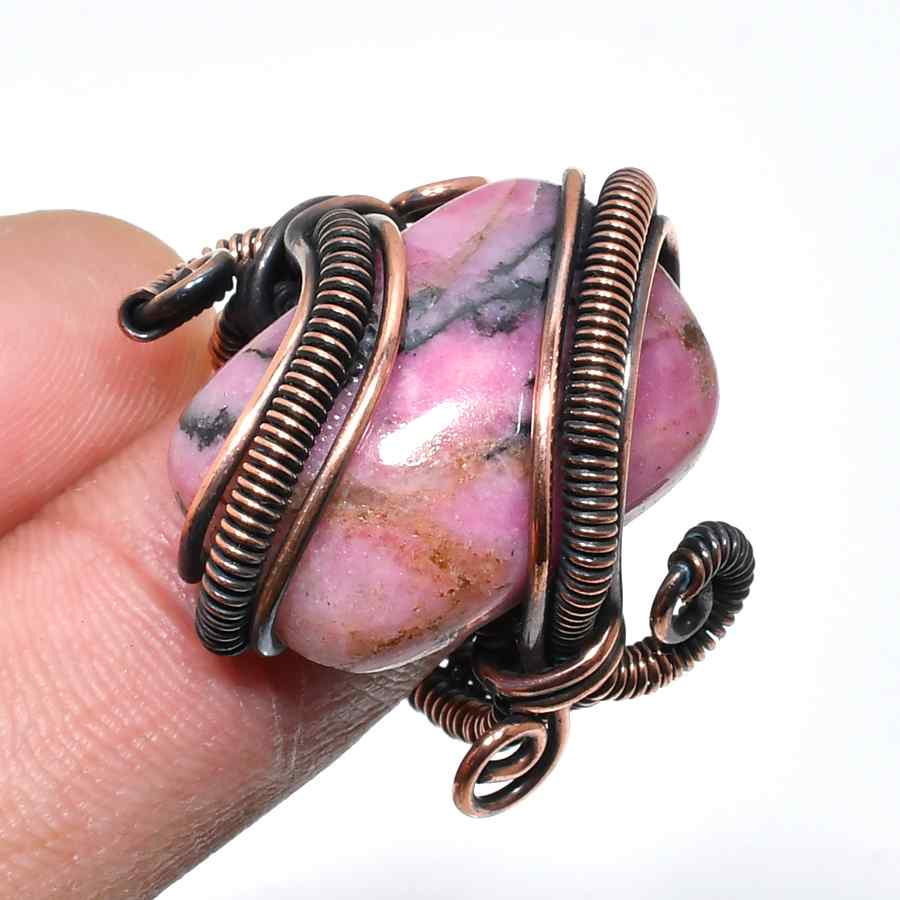 Compassion’s Heart – Rhodonite Copper Pendant