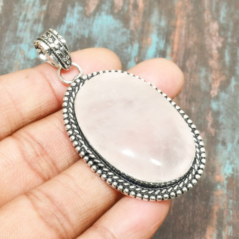Amora’s Heart – Rose Quartz Sterling Silver Pendant