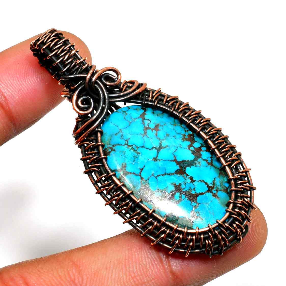 Tranquil Haven – Turquoise & Copper Pendant