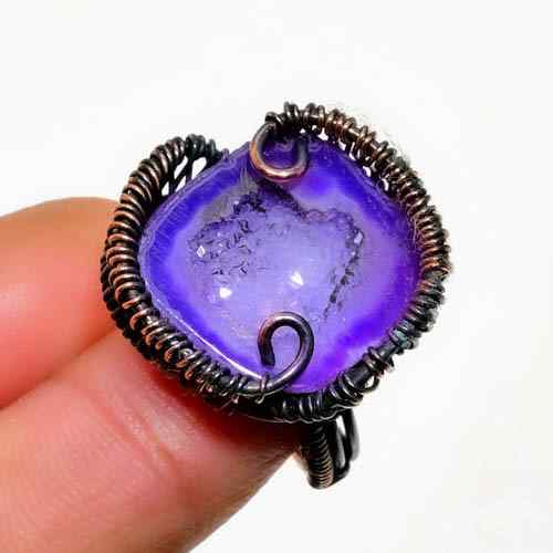 Ezra’s Veil – Amethyst Copper Ring