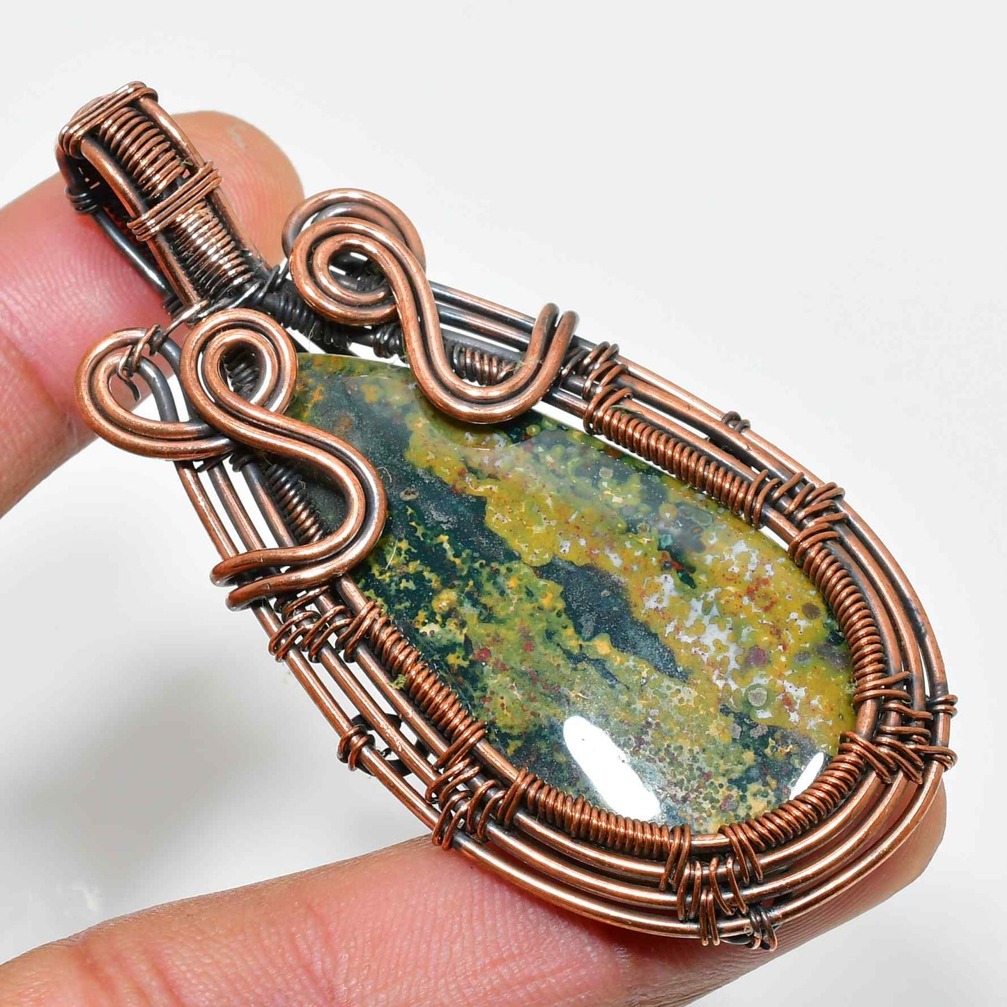 Gaia’s Anchor – Agate & Oxidized Copper Pendant