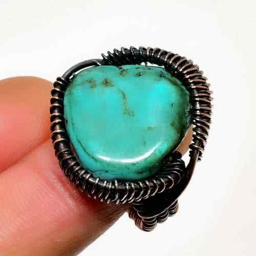 Ember’s Embrace – Turquoise Black Wire Ring