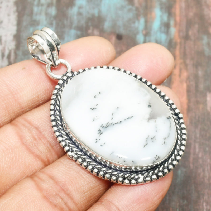 Serenity’s Light – White Agate & Sterling Silver Pendant
