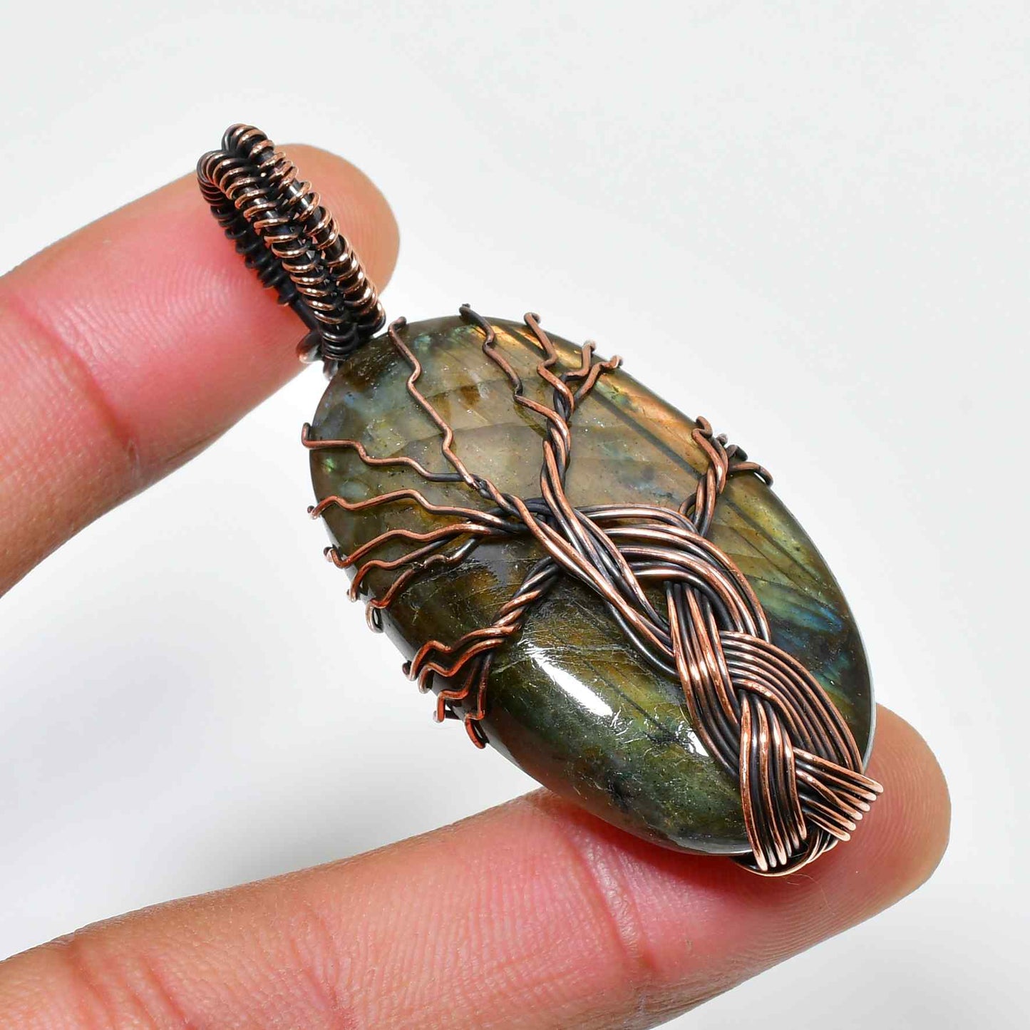 Gaia’s Embrace – Labradorite Tree of Life Pendant
