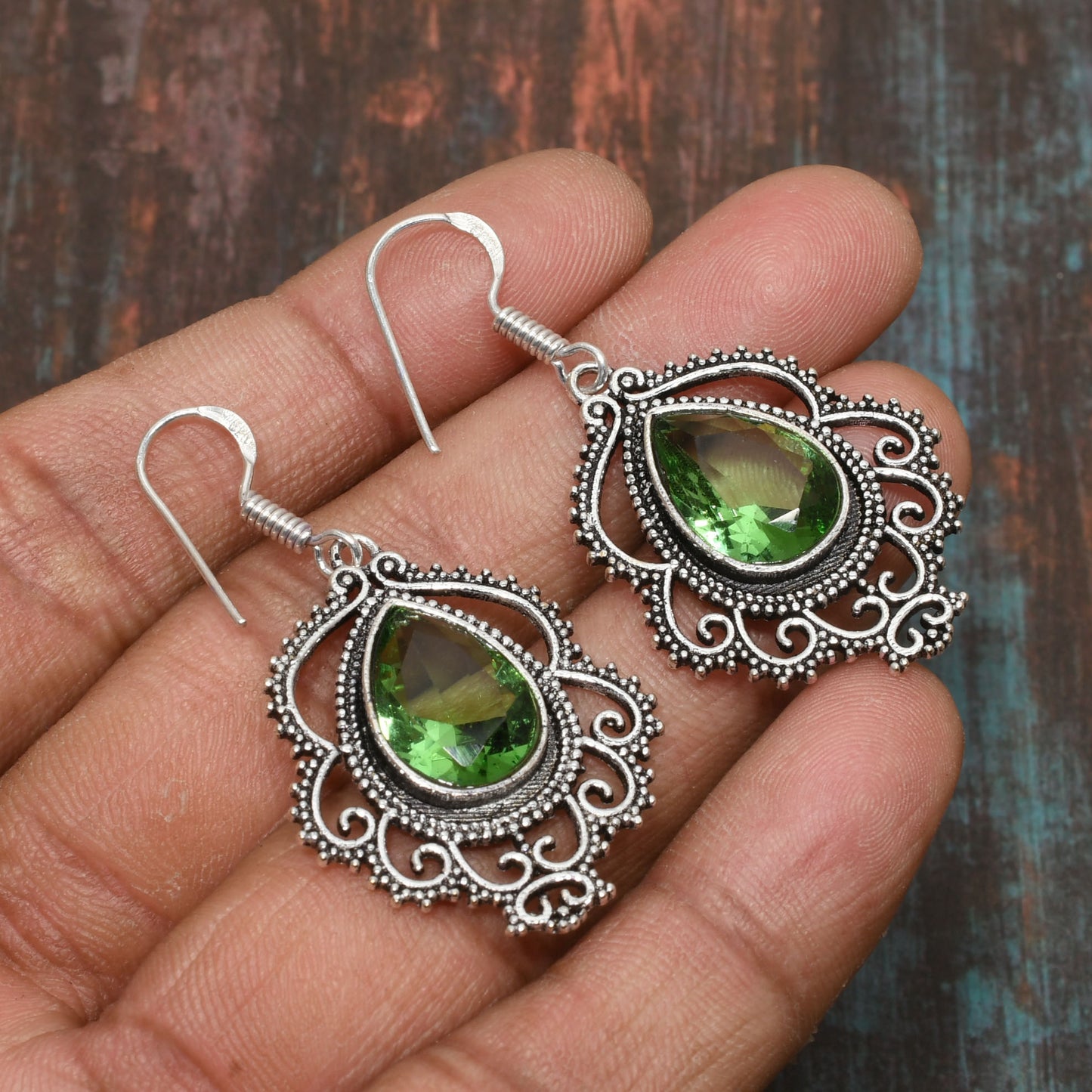 Eden’s Radiance – Sterling Silver Peridot Earrings