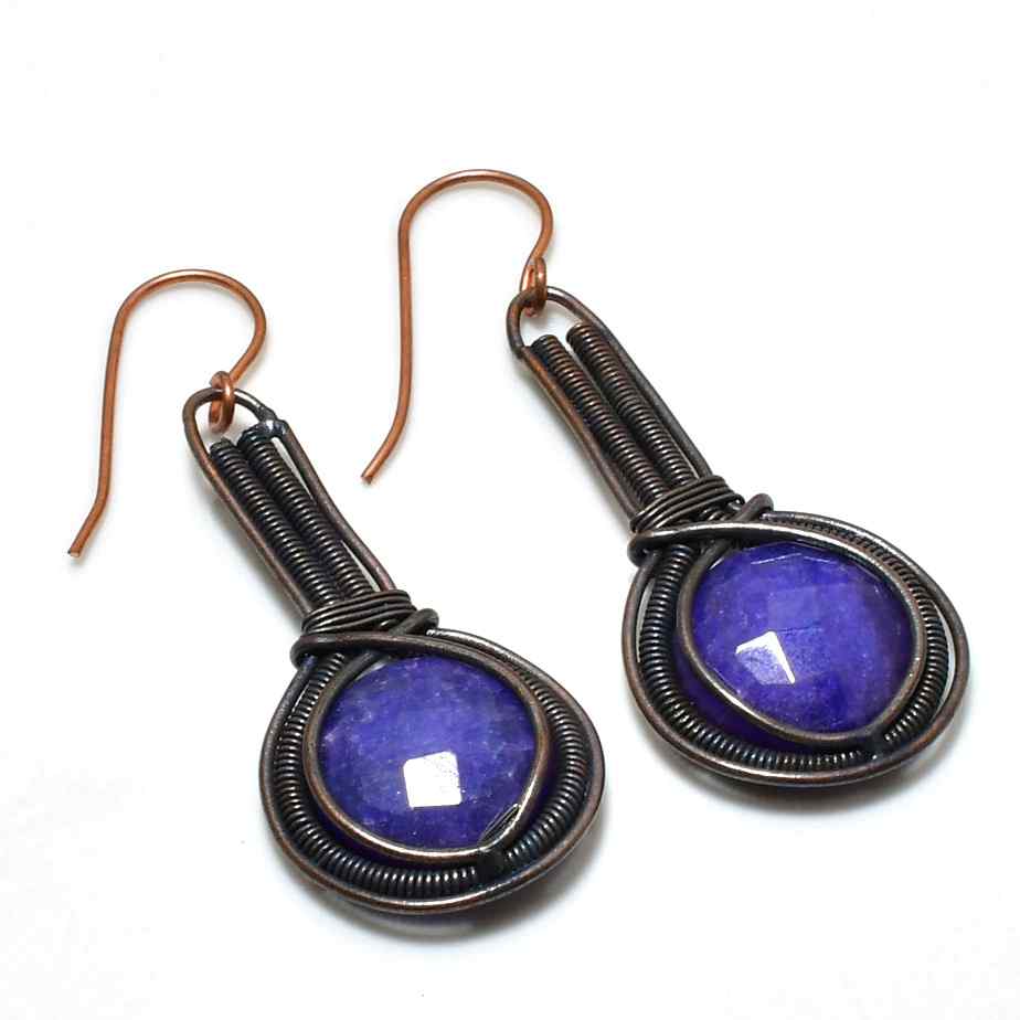 Clarity’s Embrace – Sodalite Copper Earrings