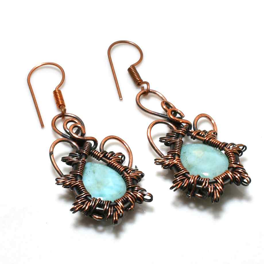 Serenity’s Embrace – Turquoise Copper Earrings