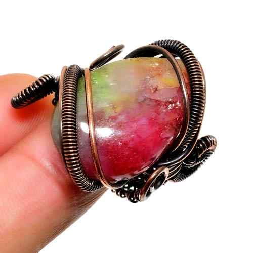 Aurora’s Heart – Watermelon Tourmaline Copper Pendant