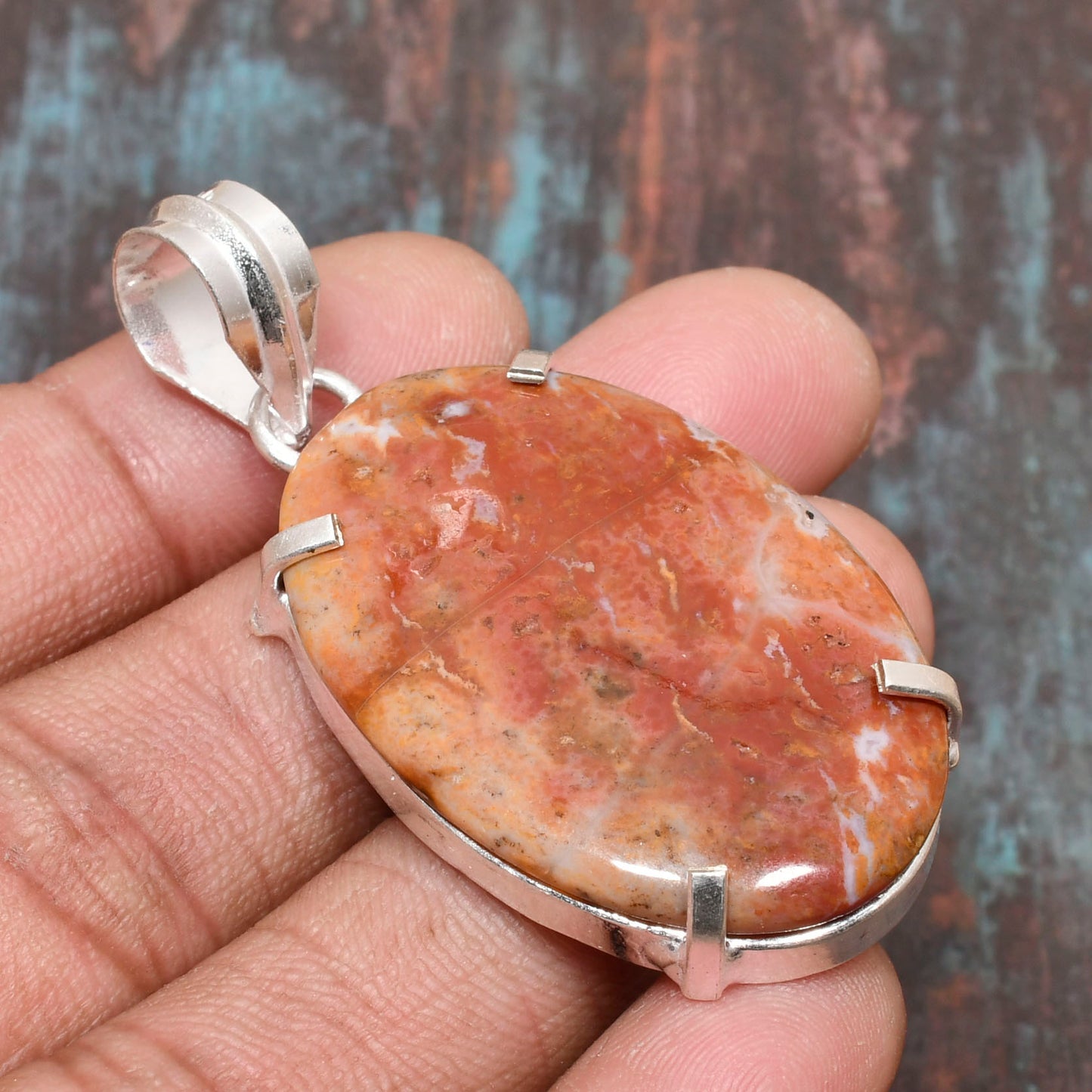 Coral Embrace – Sterling Silver Pendant