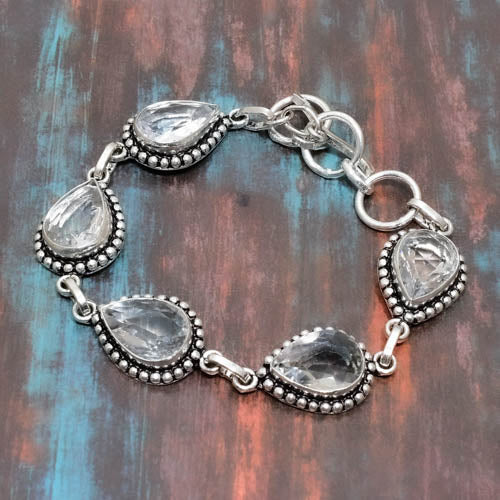 Luna’s Tear – Clear Quartz & Silver Bracelet