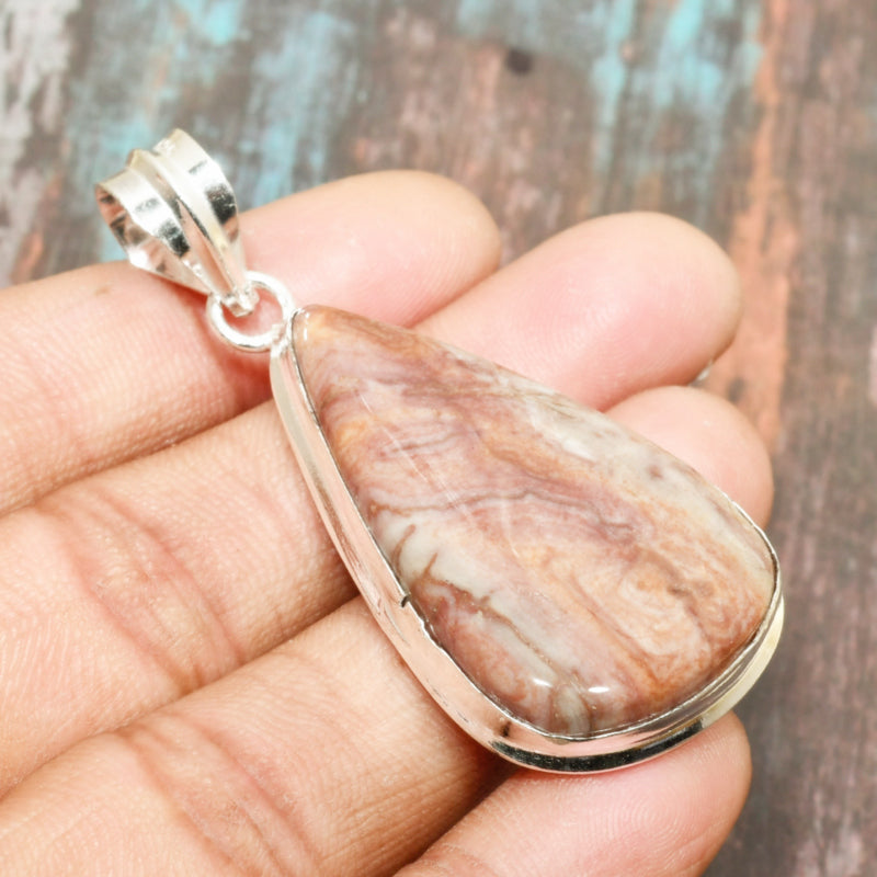 Gaia’s Harmony – Silver Agate Pendant