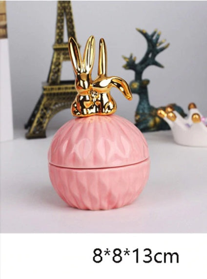Pink Ceramic Dust-proof Jewellery Storage Case