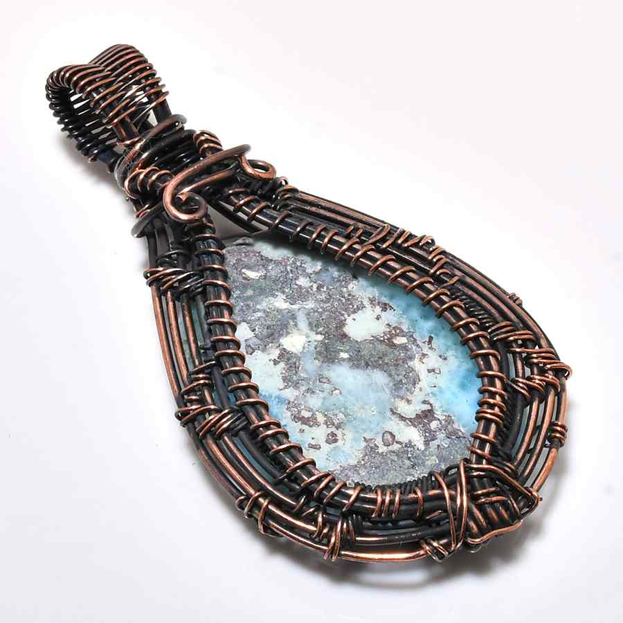 Azura’s Embrace – Turquoise Copper Pendant