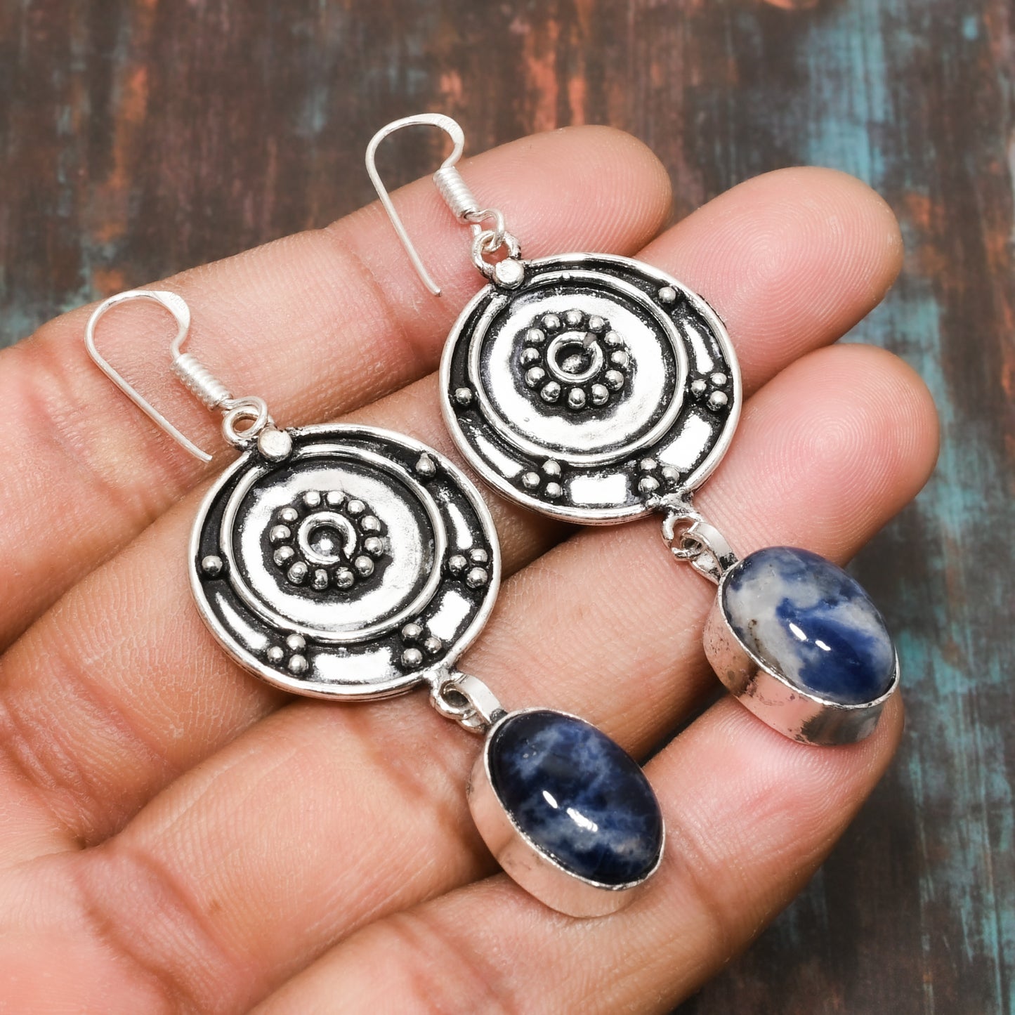 Tranquil Harmony – Sodalite & Sterling Silver Earrings