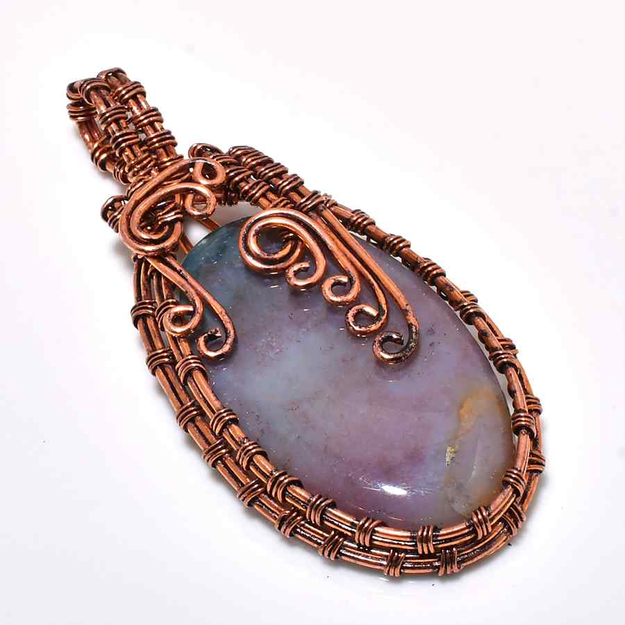 Ezra’s Veil – Amethyst & Oxidized Copper Pendant