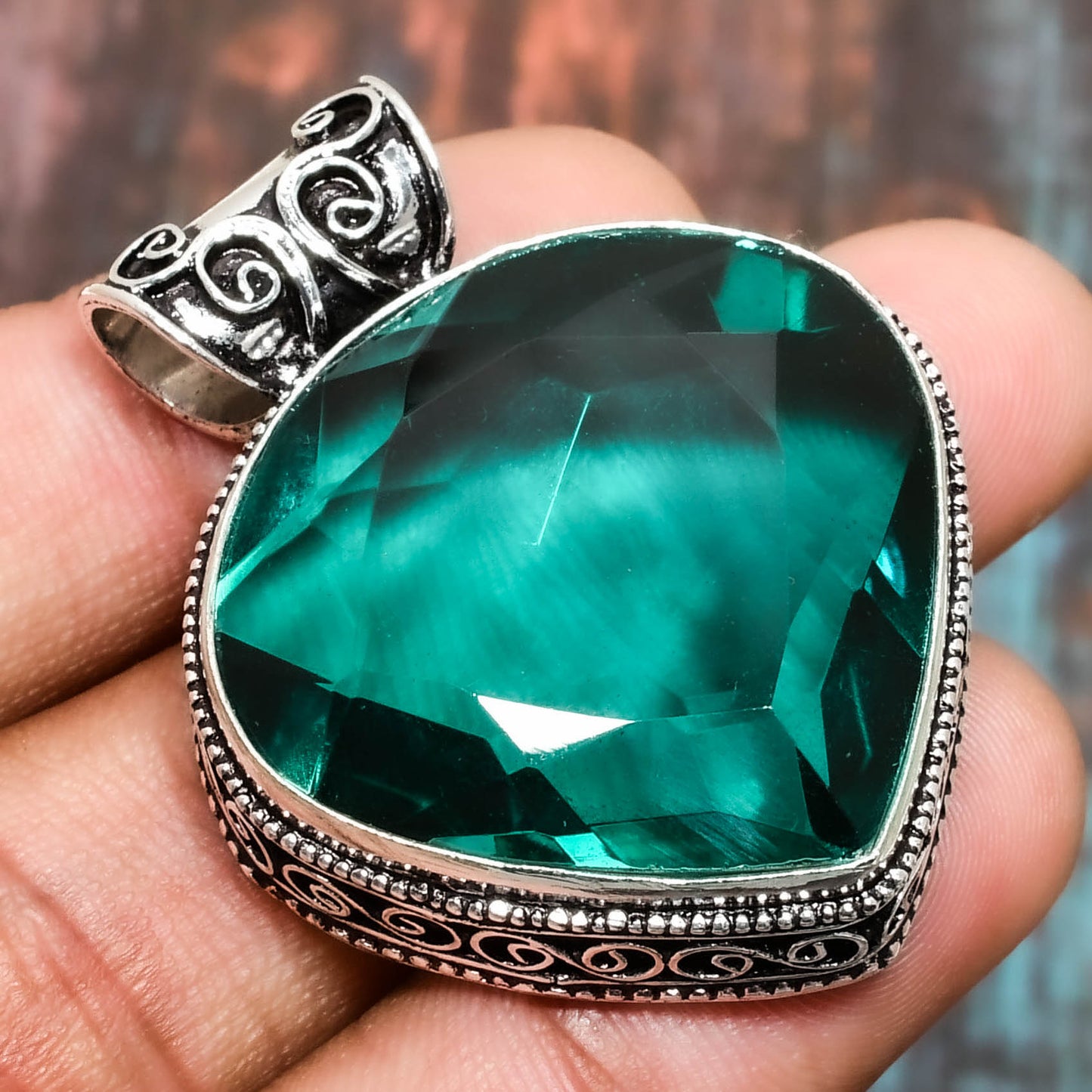 Ocean’s Whisper – Aqua Quartz Silver Pendant