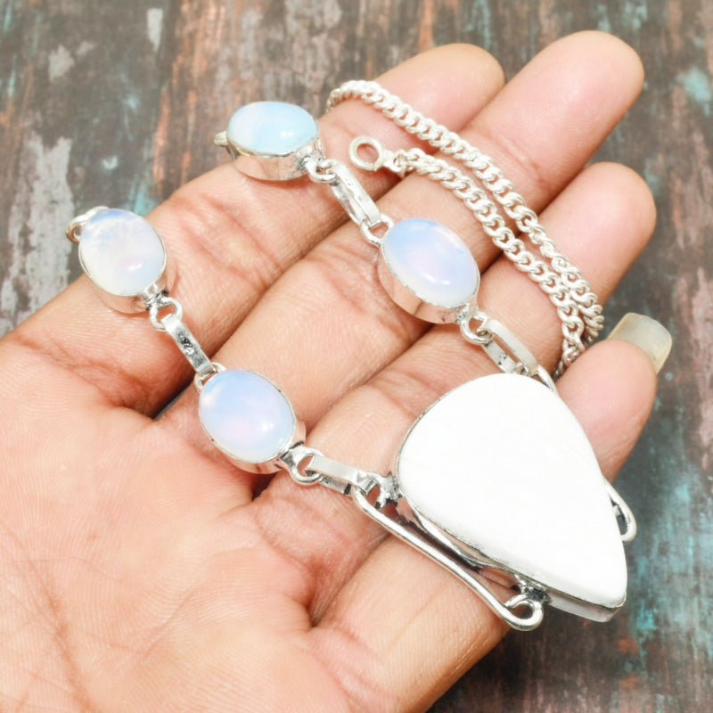 Moonlit Whisper – Sterling Silver Moonstone Necklace