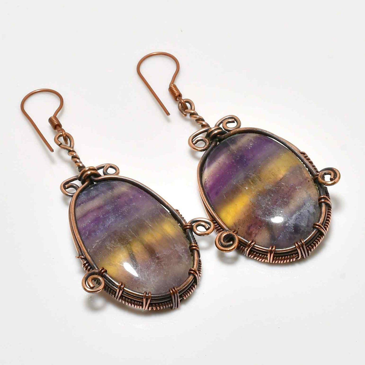 Clarity’s Embrace – Fluorite Copper Earrings