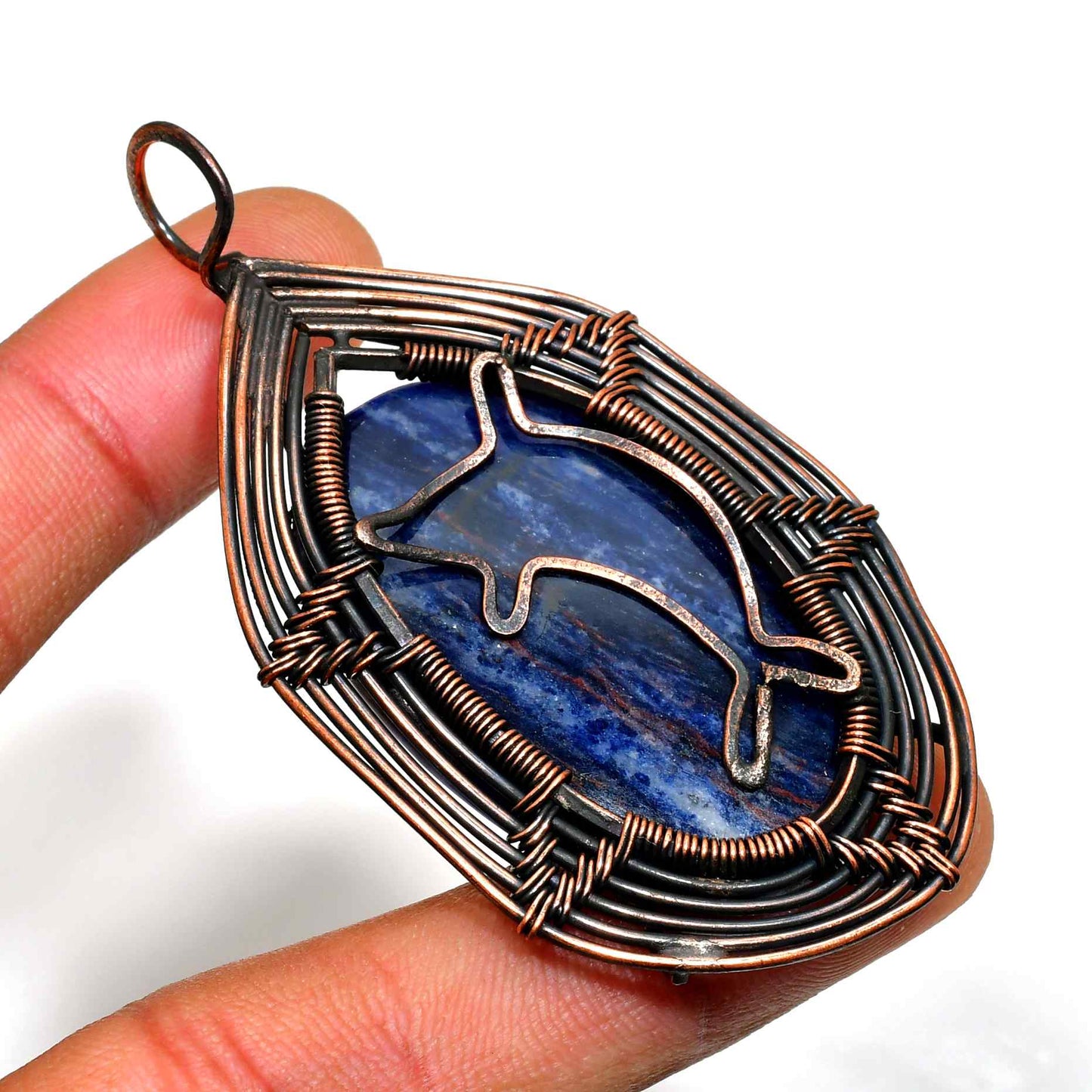 Blue Harmony – Lapis Lazuli & Copper Pendant